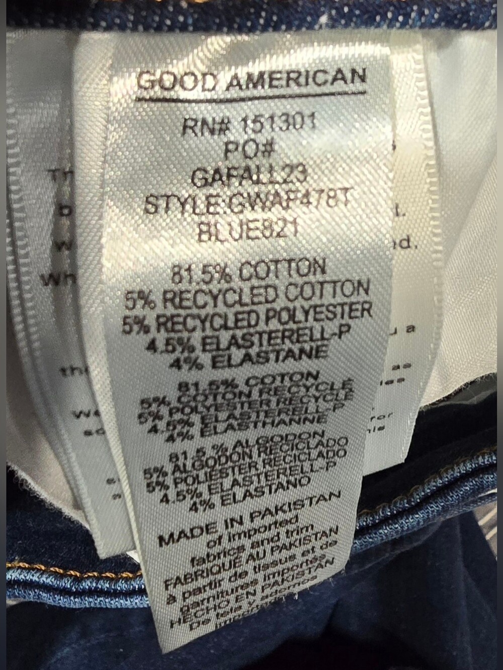 Good American Always Fits Good Legs  Straight Jeans Size 14-18 - Picture 7 of 7